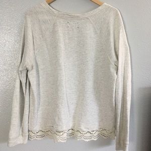 Lou & Grey Tops - Lou and Grey Sweatshirt with Lace Lou & Grey Tops - Lou and Grey Sweatshirt with Lace